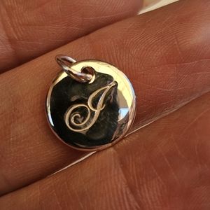 Tiffany initial "J" disc pendant